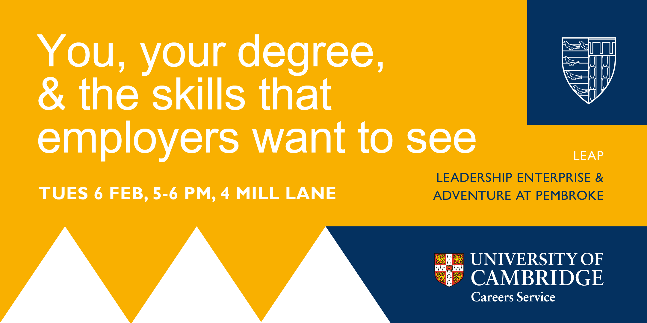 Poster for workshop on You, Your Degree & the Skills Employers Want to See
