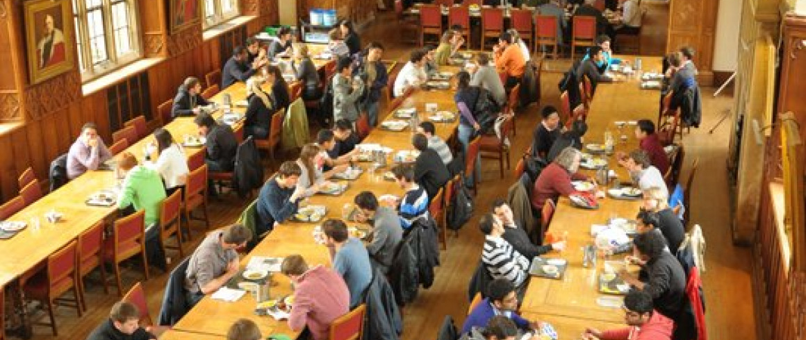 Fellows and students dining in the Hall