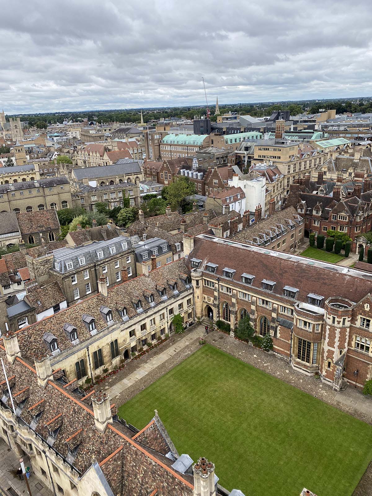 Bird's eye view of College and Mill Lane
