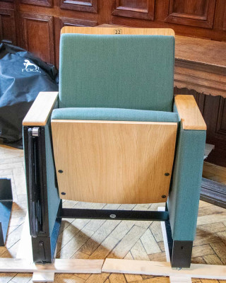 Auditorium Chair - seat up, table retracted