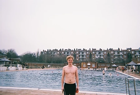 Dan starts his cold water training at the lido